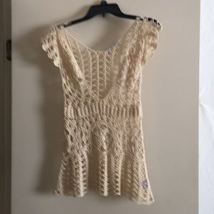 Vintage Crochet Top  Natural Color.